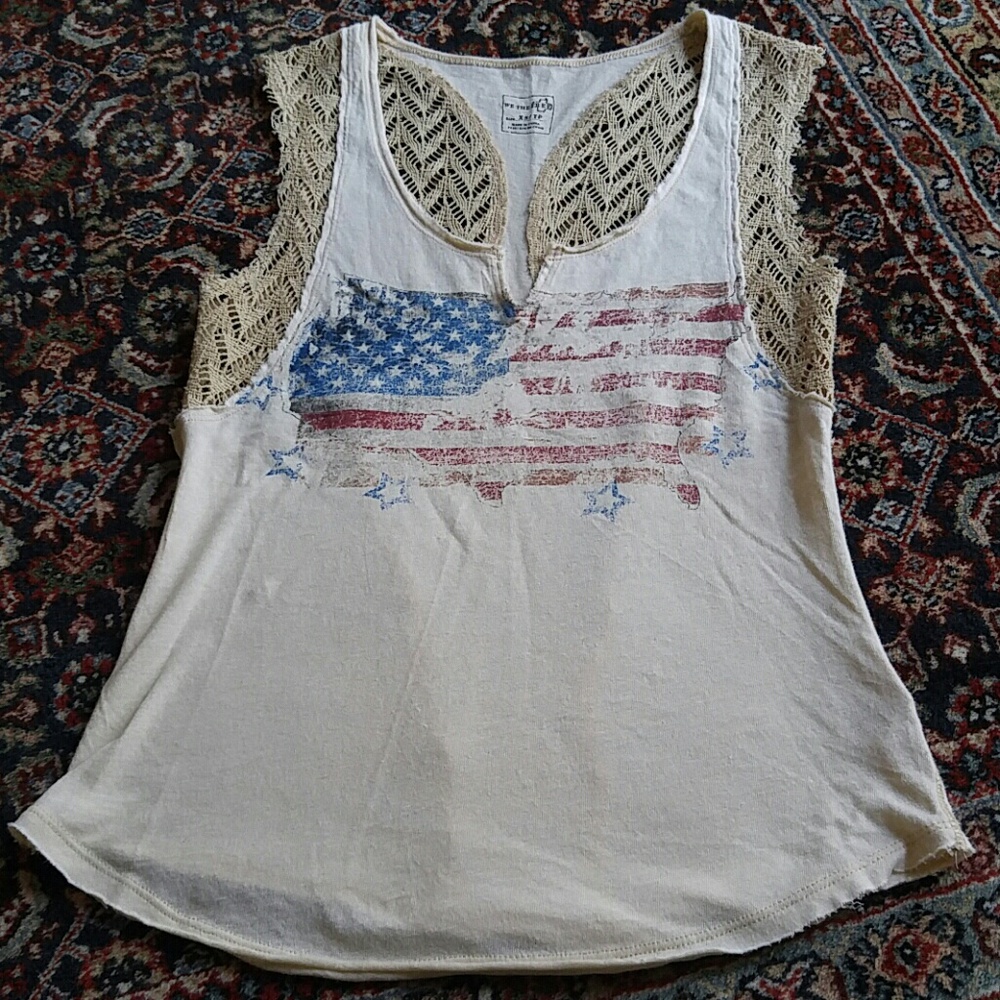 Free People America Crochet Detail Tank - Picture 3 of 8